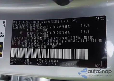 2023 Toyota Corolla Cross L from USA, damaged, VIN 7MUAAABGXPV055750